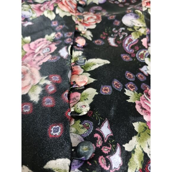 Repaired Vintage Roses & Blueberries Printed Button-Up Slip Dress - Picture 11 of 16